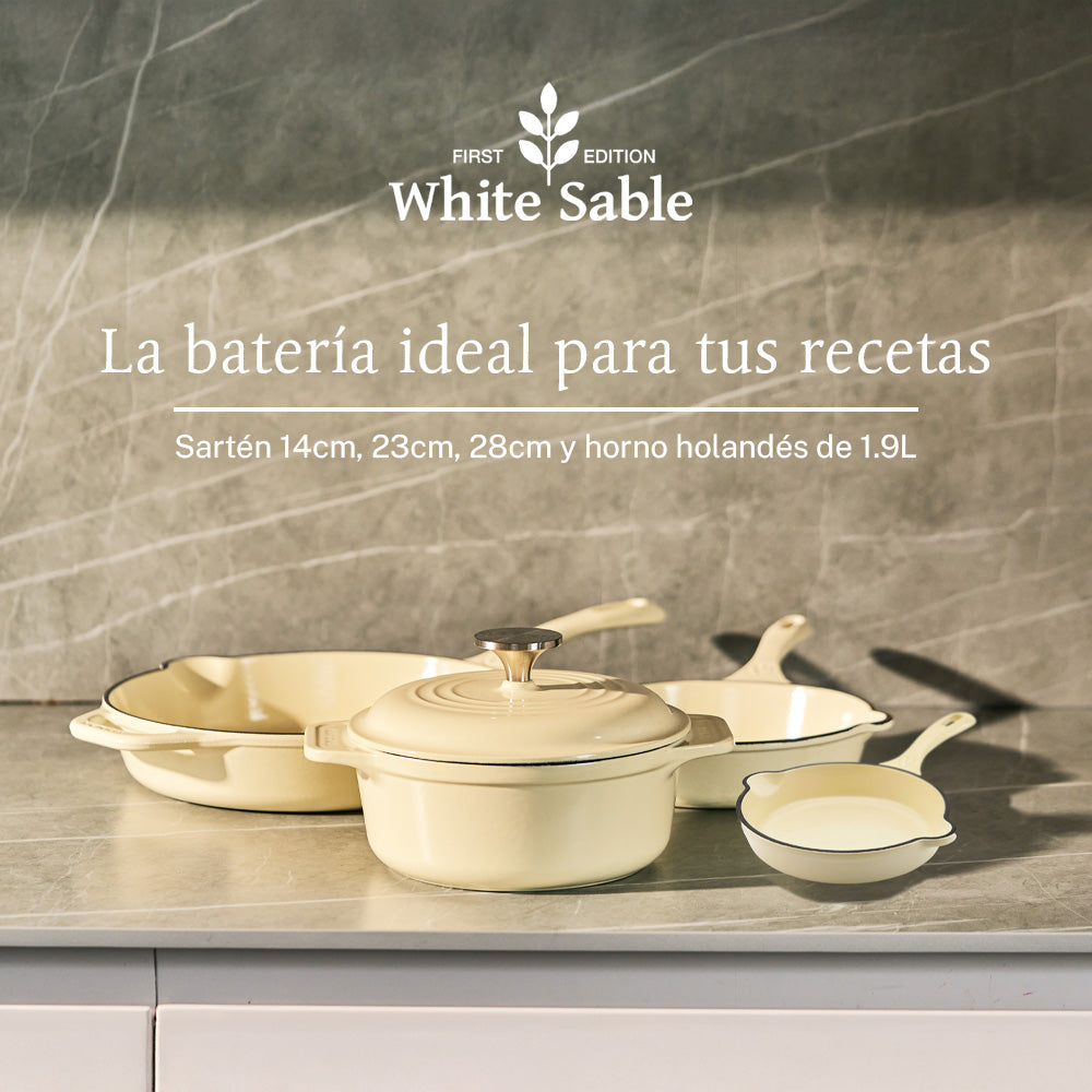 Batería Sable White 4 piezas – hierro fundido esmaltado