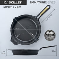 Sartén Signature 30 cm – hierro fundido curado