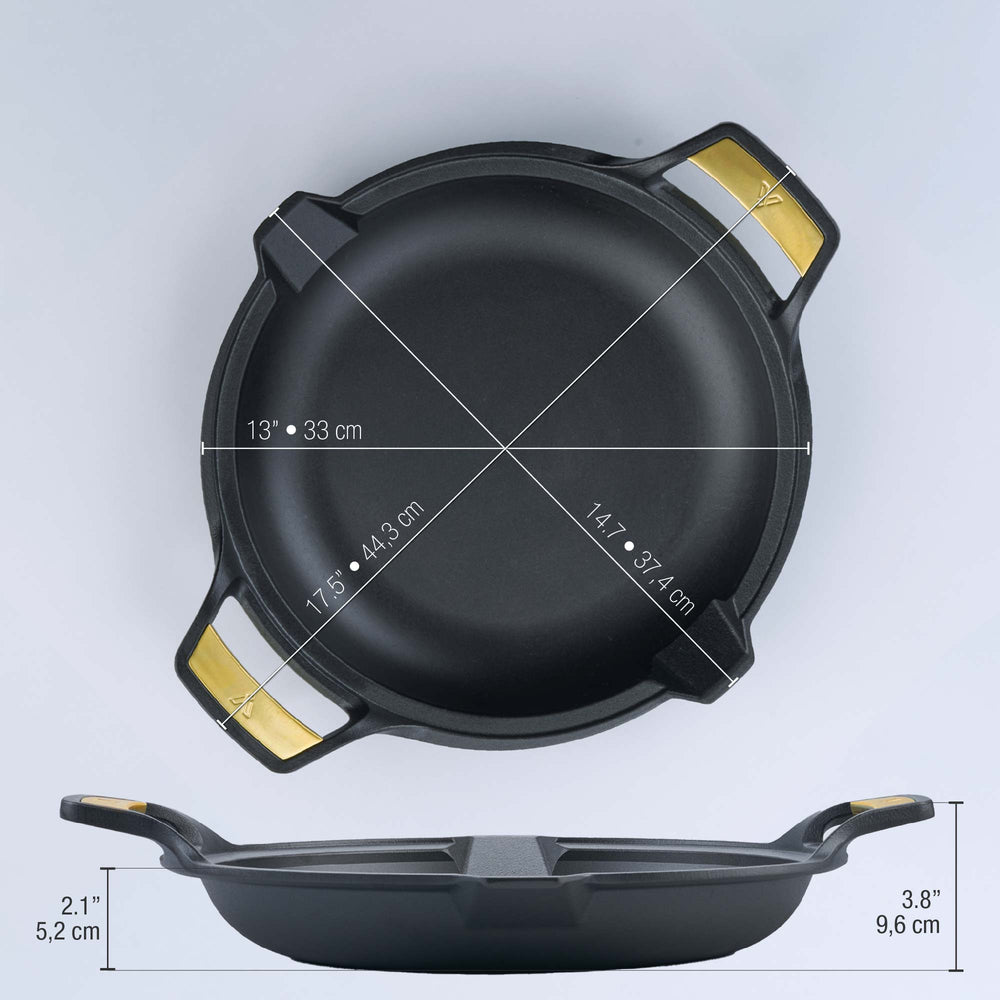 Sartén Signature paellera 33 cm – hierro fundido curado