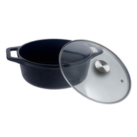 Olla dutch oven 3.8 L con tapa de vidrio – hierro fundido curado