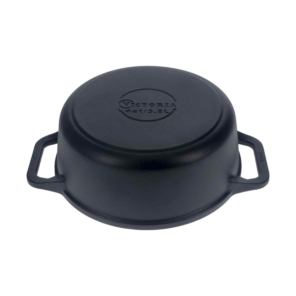 Olla dutch oven 3.8 L con tapa de vidrio – hierro fundido curado