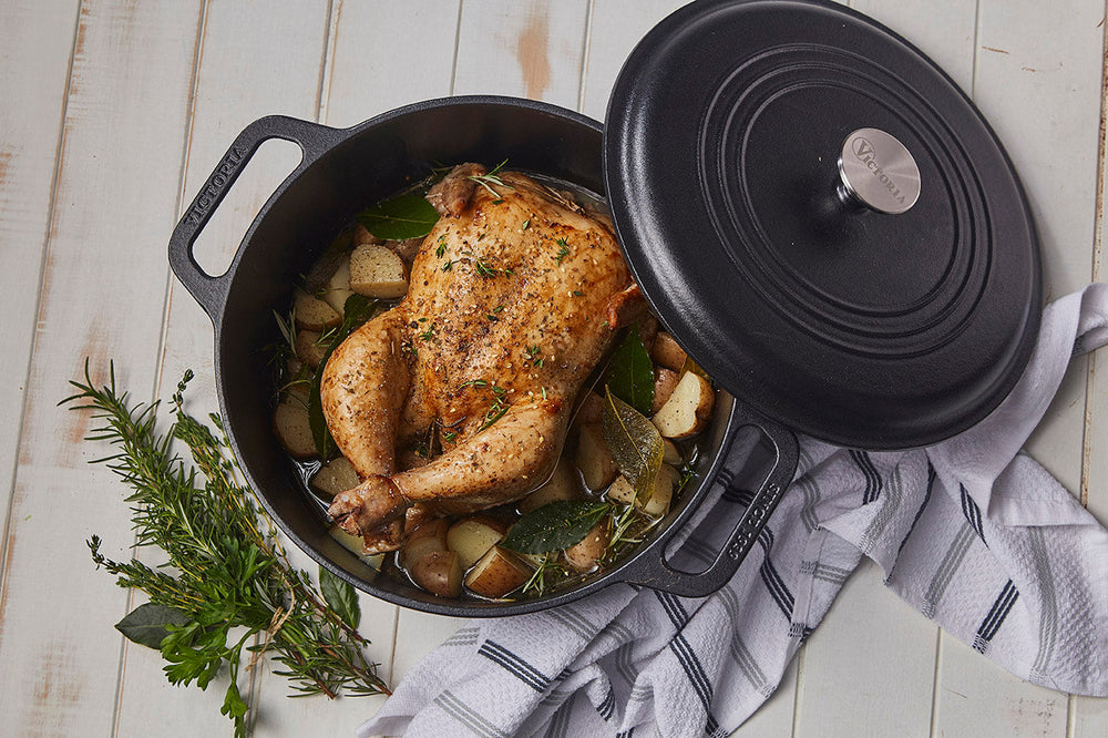 Olla dutch oven 5.7 L – hierro fundido esmaltado + malla limpiadora