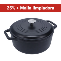 Olla dutch oven 5.7 L – hierro fundido esmaltado + malla limpiadora