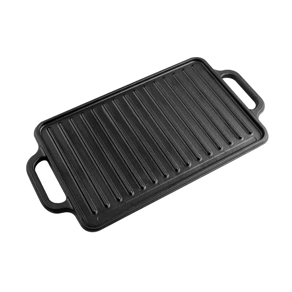 Kit plancha 33 × 21 cm + sartén 20 cm – hierro fundido curado