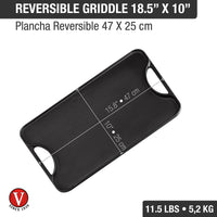 Plancha reversible 47 × 25 cm – hierro fundido esmaltado