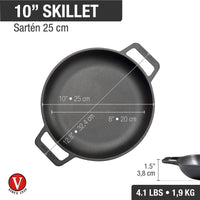 Sartén doble asa 25 cm – hierro fundido esmaltado