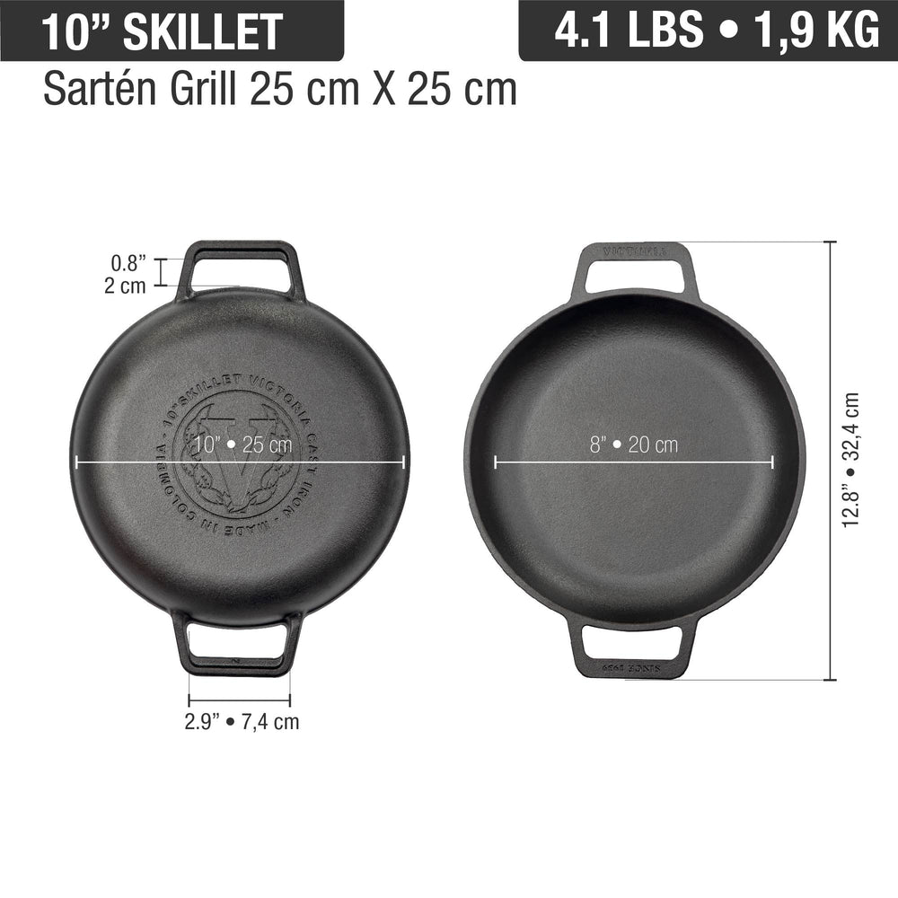 Sartén doble asa 25 cm – hierro fundido esmaltado