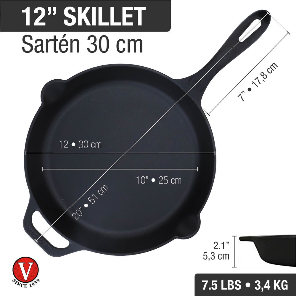 Sartén 30 cm – hierro fundido esmaltado