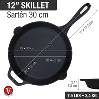 Sartén 30 cm – hierro fundido esmaltado