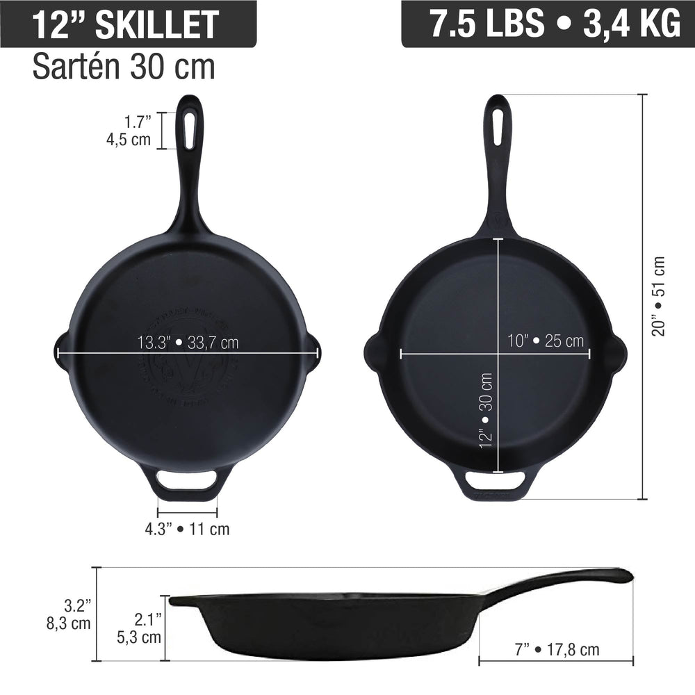 Sartén 30 cm – hierro fundido esmaltado
