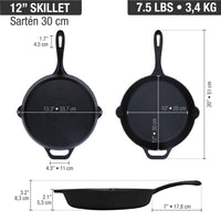Sartén 30 cm – hierro fundido esmaltado