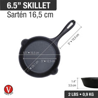 Kit 3 sartenes 16.5, 20 y 25 cm – hierro fundido