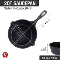 Sartén profundo 1.9 L – hierro fundido esmaltado