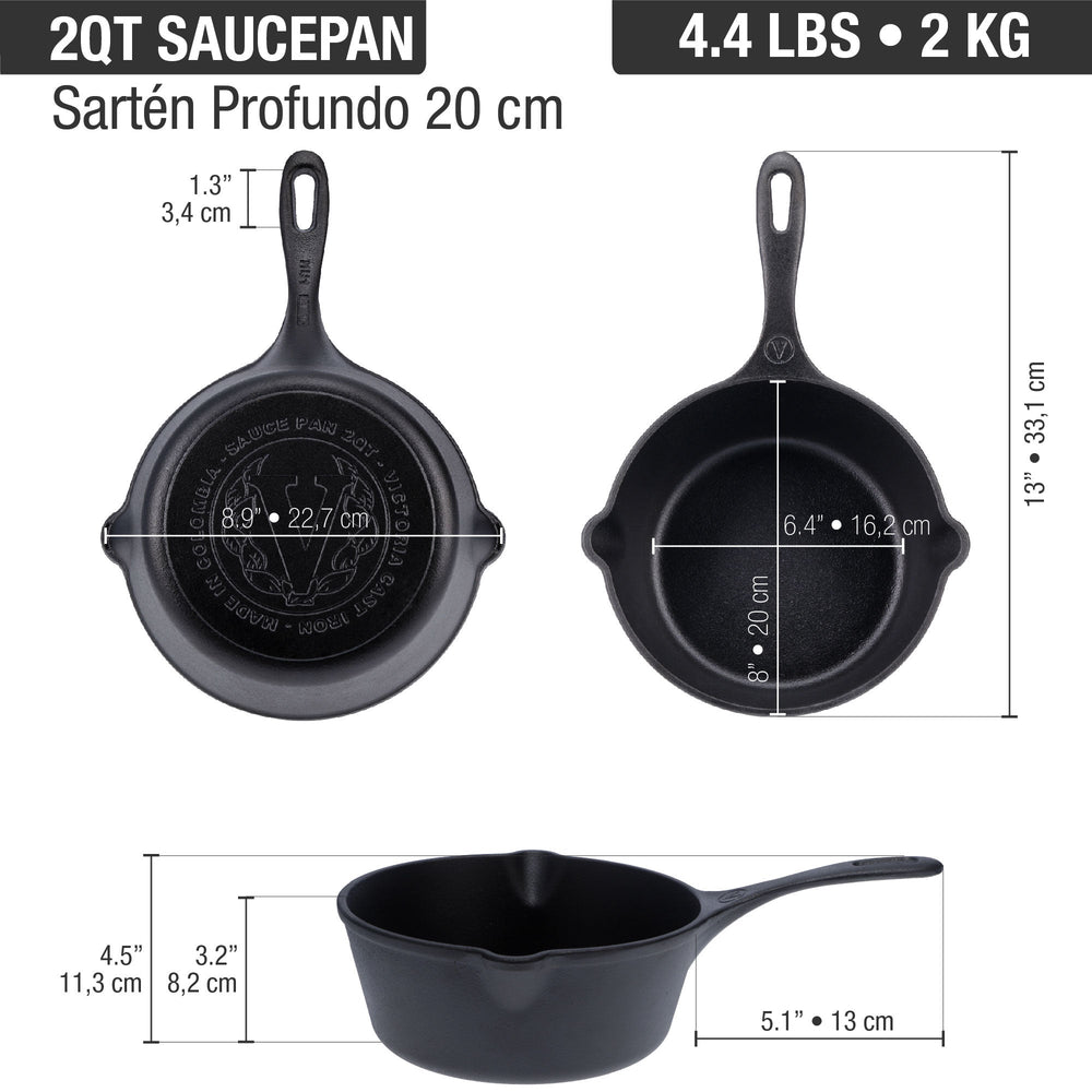 Sartén profundo 1.9 L – hierro fundido esmaltado