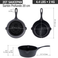 Sartén profundo 1.9 L – hierro fundido esmaltado