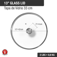 Tapa 33 cm – vidrio templado