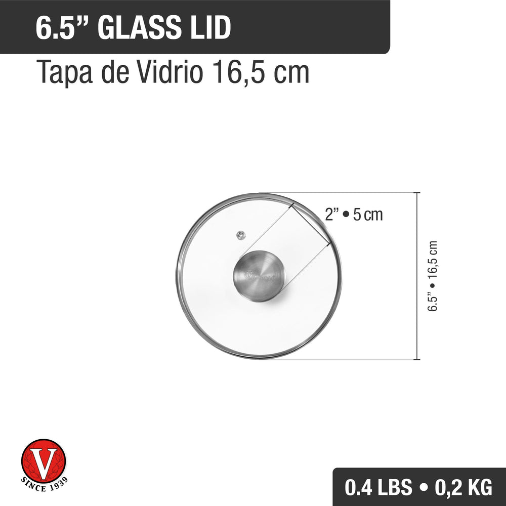 Tapa 16.5 cm – vidrio templado