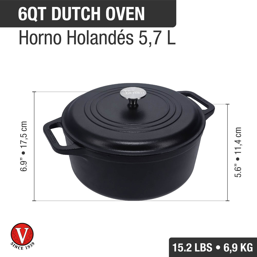 Olla dutch oven 5.7 L – hierro fundido esmaltado + malla limpiadora