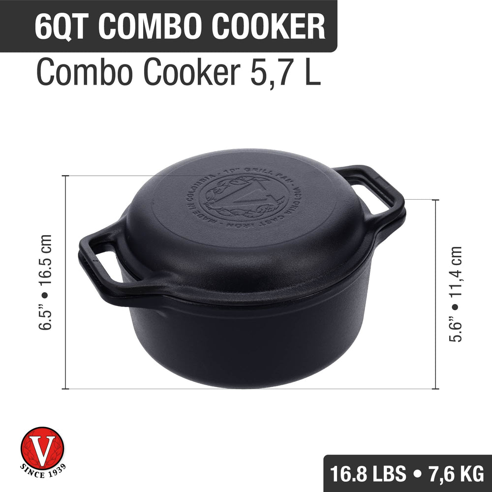 Olla combo cooker 5.7 L – hierro fundido