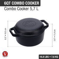 Olla combo cooker 5.7 L – hierro fundido