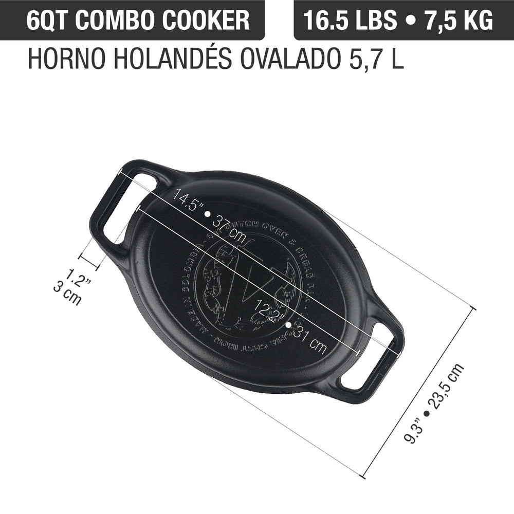 Olla dutch oven ovalado 5.7 L – hierro fundido esmaltado