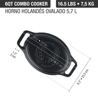 Olla dutch oven ovalado 5.7 L – hierro fundido esmaltado