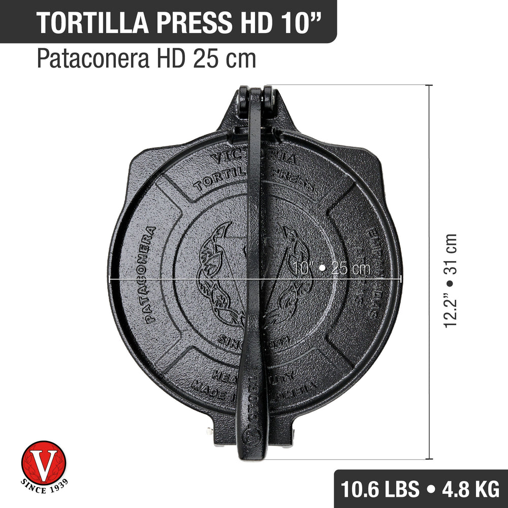 Tortilladora Heavy Duty 25 cm – hierro fundido curado