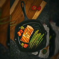 Sartén grill 25 × 25 cm – hierro fundido esmaltado