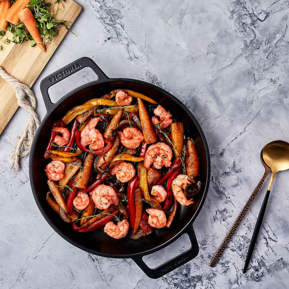 Sartén doble asa grill 25 cm – hierro fundido esmaltado