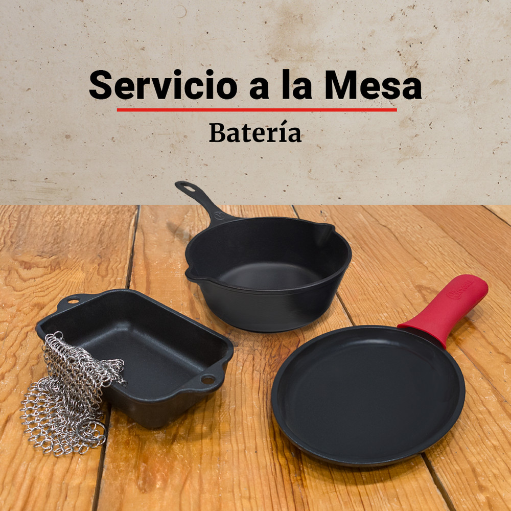 Batería servicio a la mesa 5 piezas – hierro fundido esmaltado