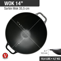 Sartén wok 35.5 cm – hierro fundido esmaltado