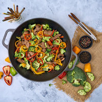 Sartén wok 35.5 cm – hierro fundido esmaltado