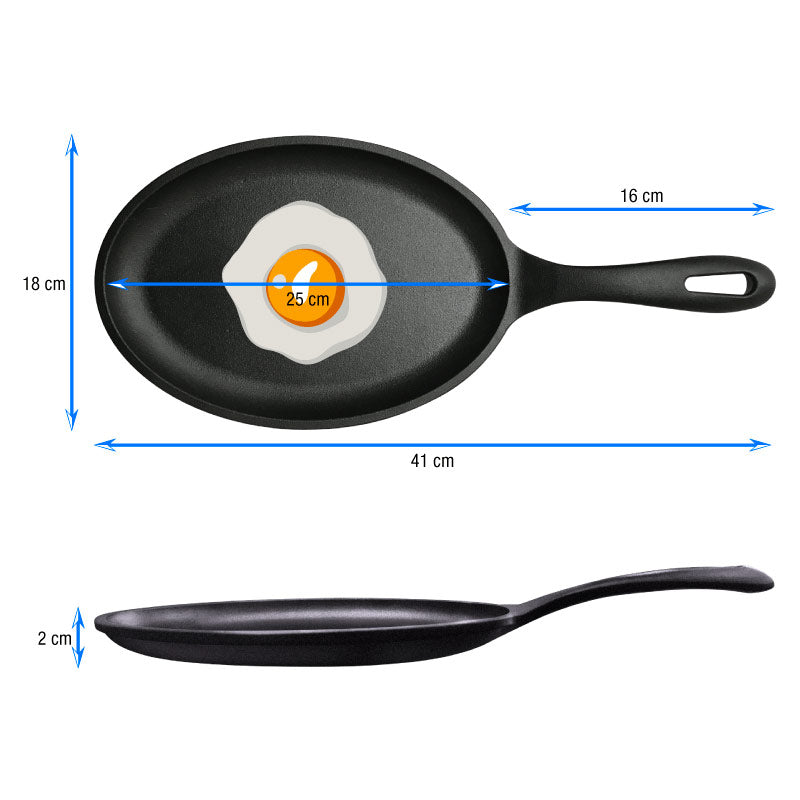 Sartén fajita 24 × 17.5 cm – hierro fundido esmaltado
