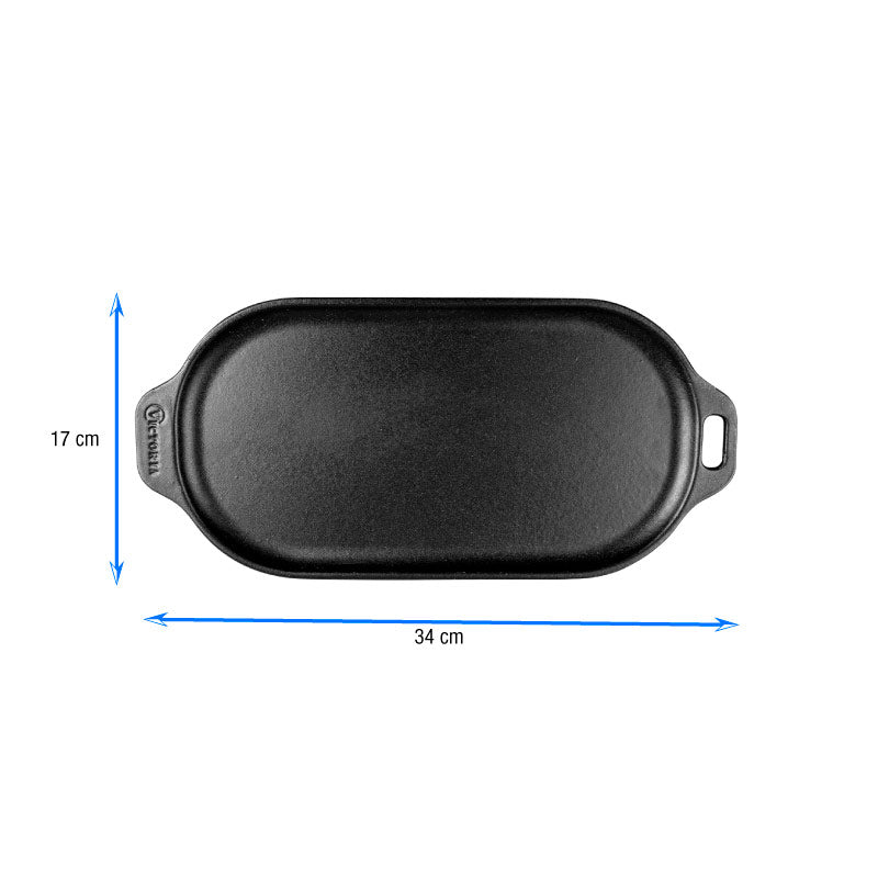 Plancha ovalada 34 × 17 cm – hierro fundido esmaltado