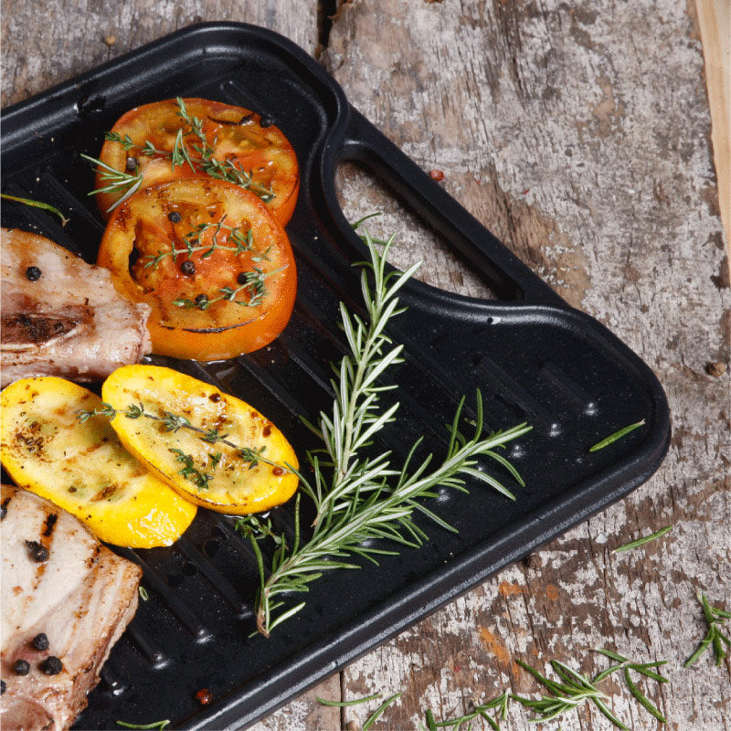 Plancha reversible 47 × 25 cm – hierro fundido esmaltado